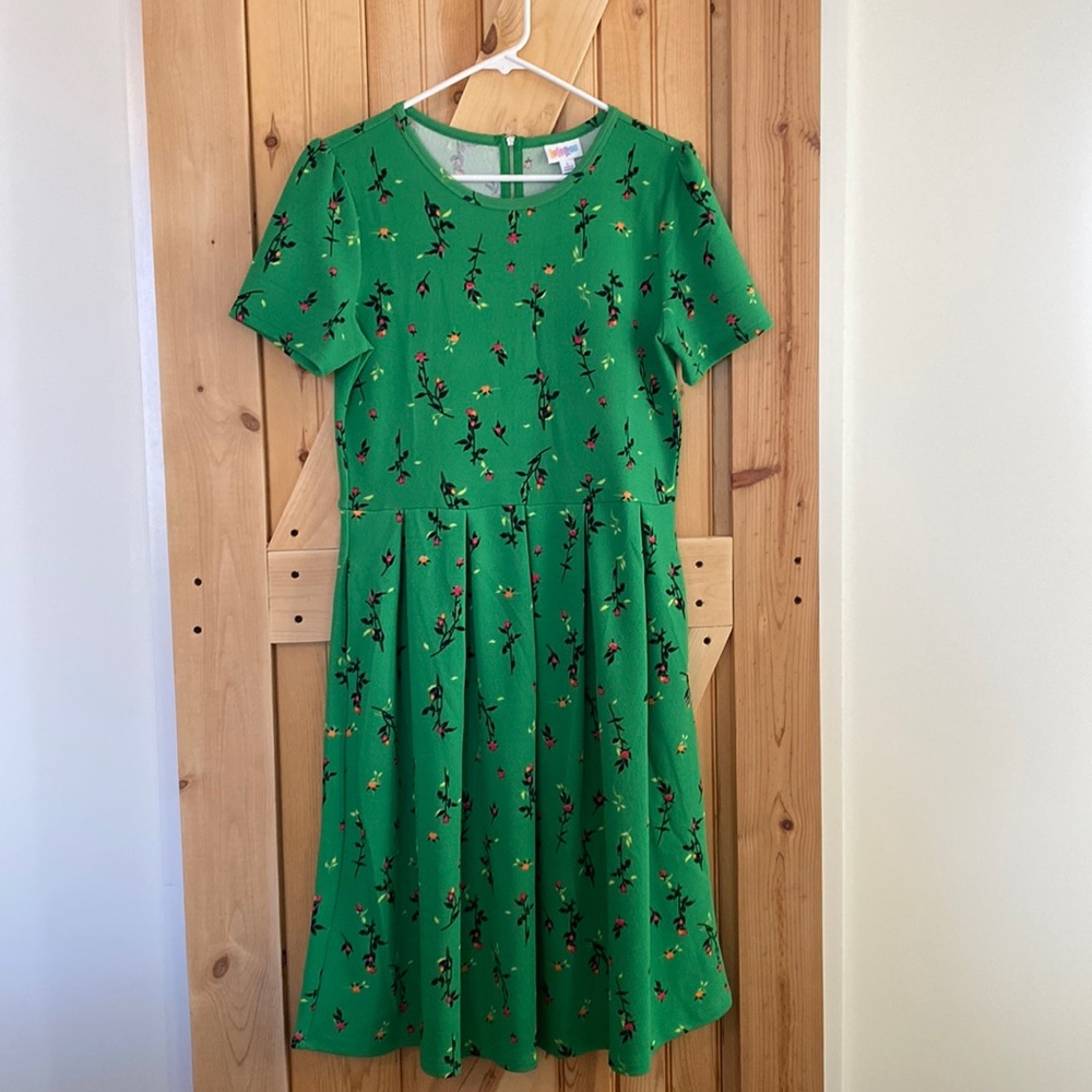 LulaRoe floral pleated dress with pockets